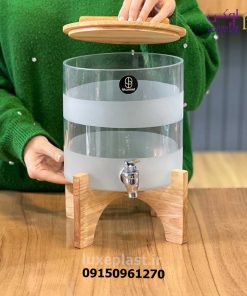 کلمن شیشه ای با درب و پایه چوبی مدل 1 طبقه 7701
