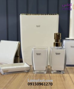 ست سرویس بهداشتی طرح سنگ رنگ وانیلی (2300)