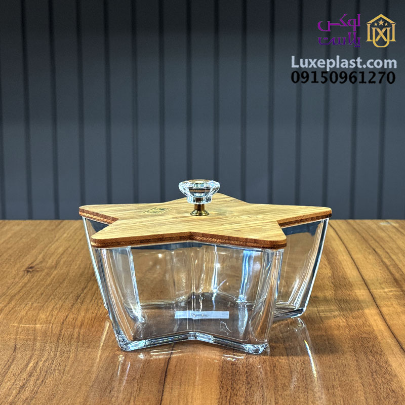 شکلاتخوری مدل ستاره ای درب چوبی لیمون کد 2285