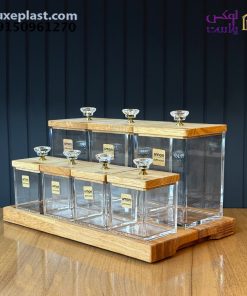ست پاسماوری و جا ادویه درب چوبی لیمون (کد 2203)