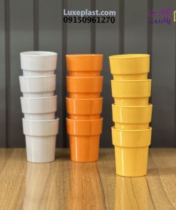 ظروف ملامین گرد نارنجی رنگ یزدگل