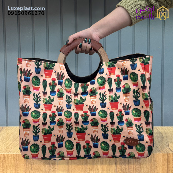 ساک برزنتی دسته چوبی طرحدار (1259)