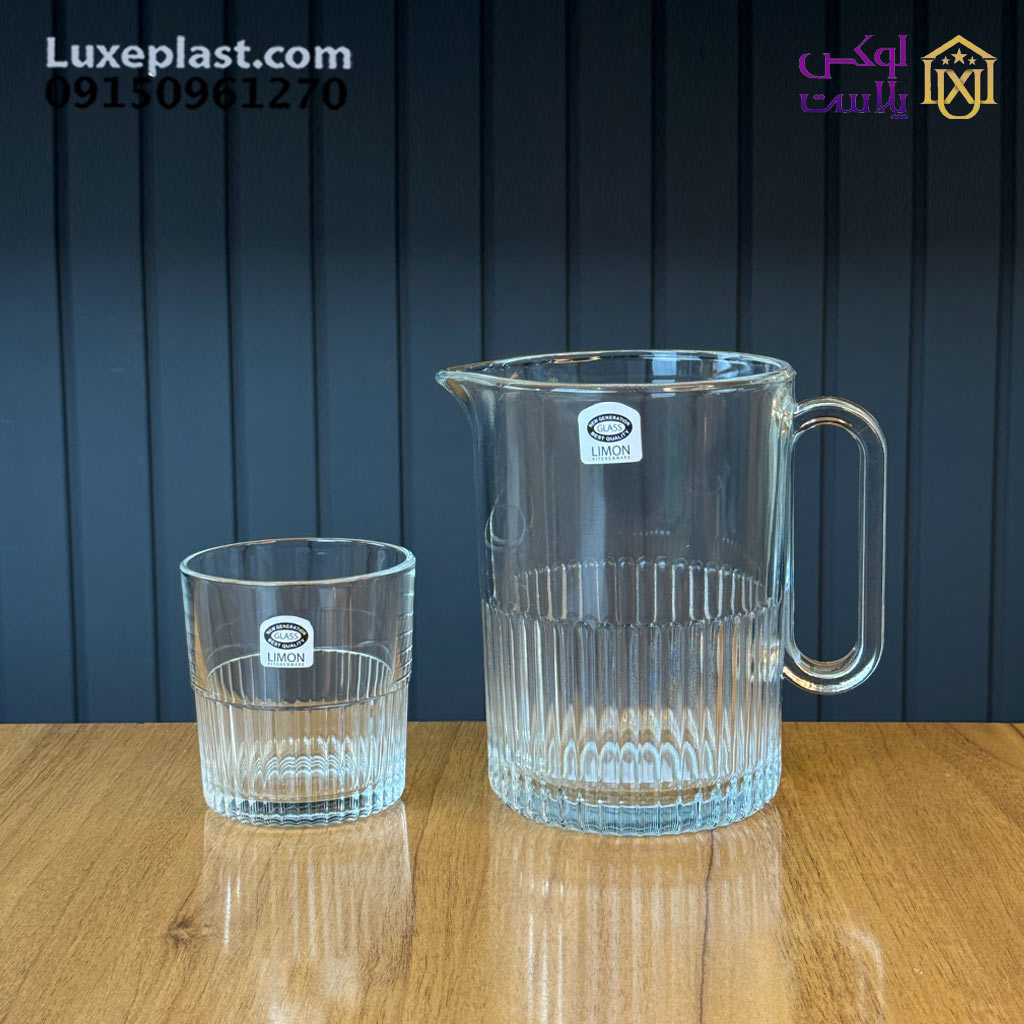 پارچ شیشه ای شیاردار لیمون (2228)