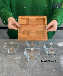 Alternative view of اردوخوری مربع 4 خانه پایه چوبی لیمون کد 2243