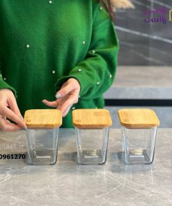 پاسماوری شیشه ای مستطیلی درب چوبی 3 عددی 2188 - تصویر 7