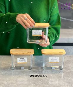 پاسماوری شیشه ای مستطیلی درب چوبی 3 عددی 2188 - تصویر 6