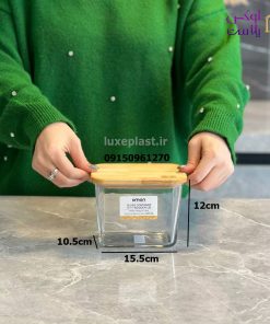 پاسماوری شیشه ای مستطیلی درب چوبی 3 عددی 2188 - تصویر 8