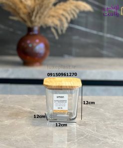 پاسماوری شیشه ای مربع درب چوبی 3 عددی کد 2189 - تصویر 9