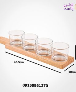 اردو خوری کاسه گرد4عددی پایه چوبی 2223