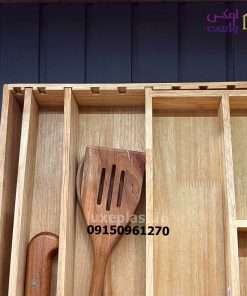 جا قاشقی چوبی داخل کشویی قابل تنظیم لیمون 2343