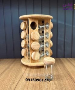 جا ادویه گردان چوبی 16 تایی مدل گرد 8064