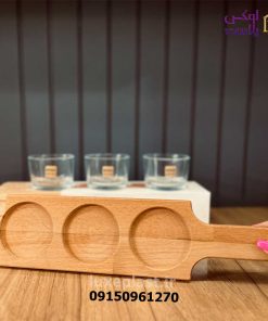 اردو خوری 3 خانه شیشه ای زیره چوبی لیمون کد 2218