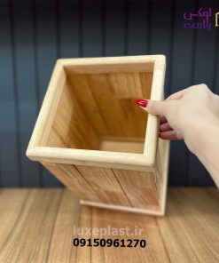سطل زباله چوبی خط دار نایس