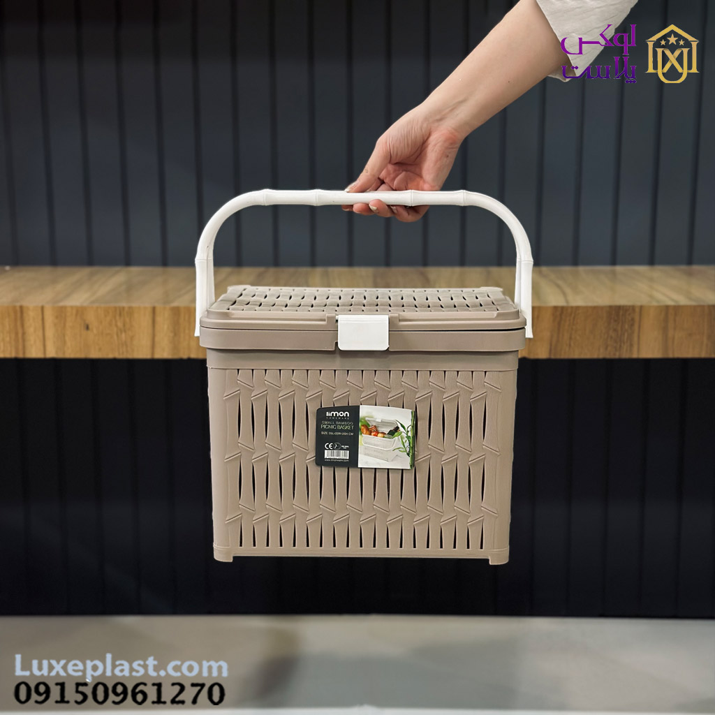 سبد پیک نیک دربدار کوچک طرح بامبو لیمون 1756