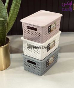 Alternative view of باکس نظم دهنده دربدار کوچک طرح بافت لیمون 2156