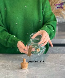 Alternative view of بطری آب شیشه ای درب چوبی لیمون 2268