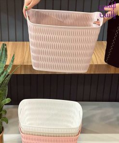 سبد رخت مستطیل بامبو لیمون