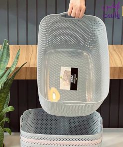 سبد رخت مستطیل بزرگ طرح بافت لیمون