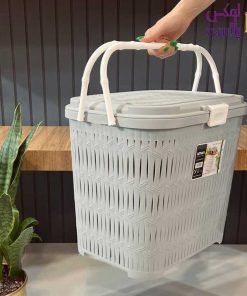 سبد پیک نیک درب دار بلند طرح بامبو لیمون 1548 - تصویر 3