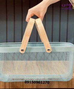 سبد پیک نیک فلزی دسته چوبی ایکیا