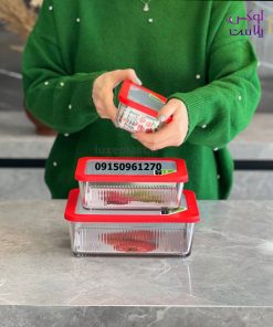 ست ظرف شیشه ای مستطیل شیاردار دربدار لیمون 2100 - تصویر 5