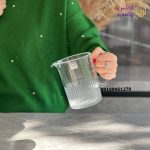 ست پارچ و لیوان شیشه ای شیاردار لیمون