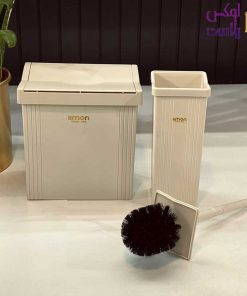 سطل مستطیل بادبزنی کوچک 5 لیتر و فرچه لیمون