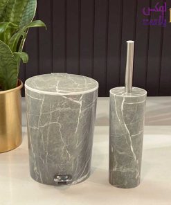 سطل و فرچه طرح ماربل لیمون