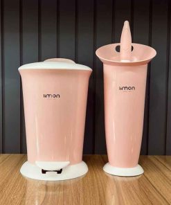 سطل پدال دار و فرچه صورتی پاستیلی لیمون