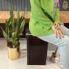 صندلی میزبان چهارگوش چرم لیمون