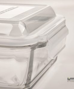 ظرف شیشه ای مستطیل 1.4 لیتر لیمون