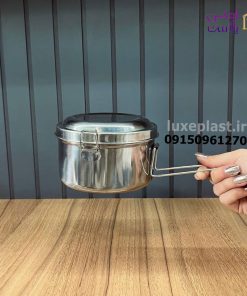 ظرف غذای استیل 2 طبقه مدل گرد و بیضی - تصویر 7