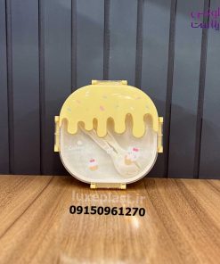 ظرف غذای استیل طرح بستنی مدل 3 خانه