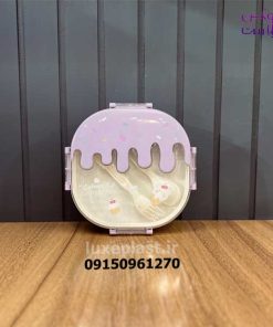 ظرف غذای استیل طرح بستنی مدل 3 خانه