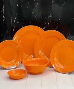 ظروف ملامین گرد نارنجی رنگ یزدگل