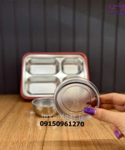 لانچ باکس استیل 4 خانه چاپستیک دار - تصویر 6