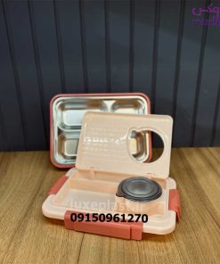 لانچ باکس استیل 4 خانه چاپستیک دار