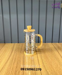 فرنچ پرس دسته چوبی بدنه استیل