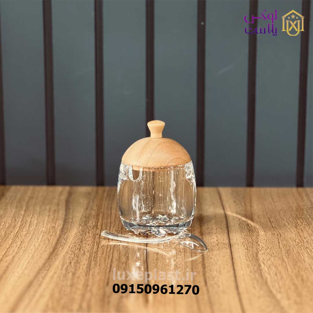 ظرف عسل درب چوبی