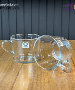 لیوان شیشه ای دسته دار 285 سی سی لیمون کد2282
