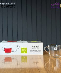 لیوان شیشه ای دسته دار 285 سی سی لیمون کد2282