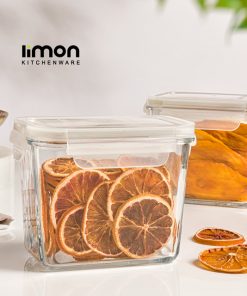 ظرف شیشه ای مربع دربدار 860 میلی لیتر 1984