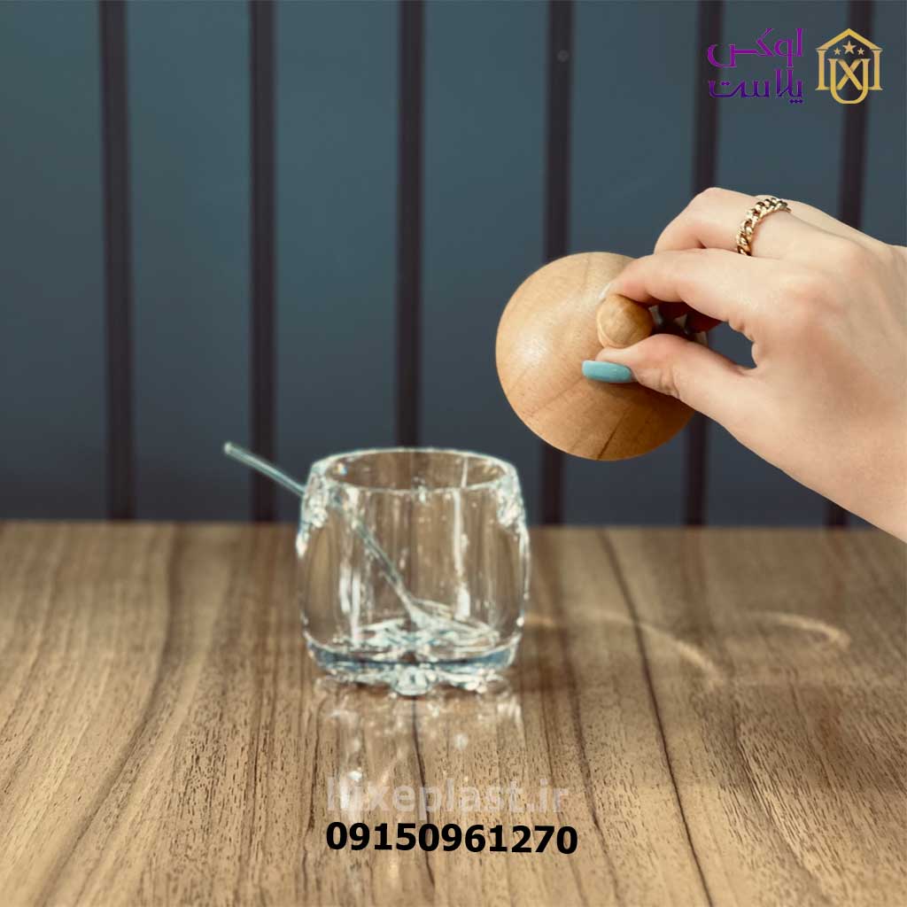 ظرف عسل درب چوبی
