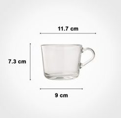 لیوان شیشه ای دسته دار 285 سی سی2282