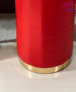 پاف استوانه ای چرم قرمز رنگ