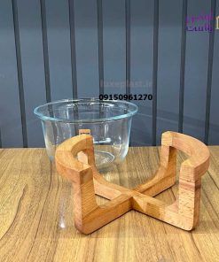 کاسه سرو 2 و 3 لیتر پایه چوبی لیمون