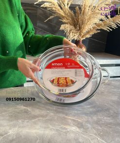 Alternative view of تابه گرد شیشه ای دسته دار لیمون در 2 سایز 2235