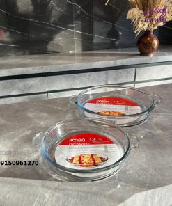 تابه گرد شیشه ای دسته دار لیمون در 2 سایز