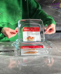 تابه پیرکس مربعی لیمون در 2 سایز