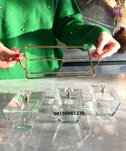 اردوخوری شیشه ای مستطیل 3خانه لیمون